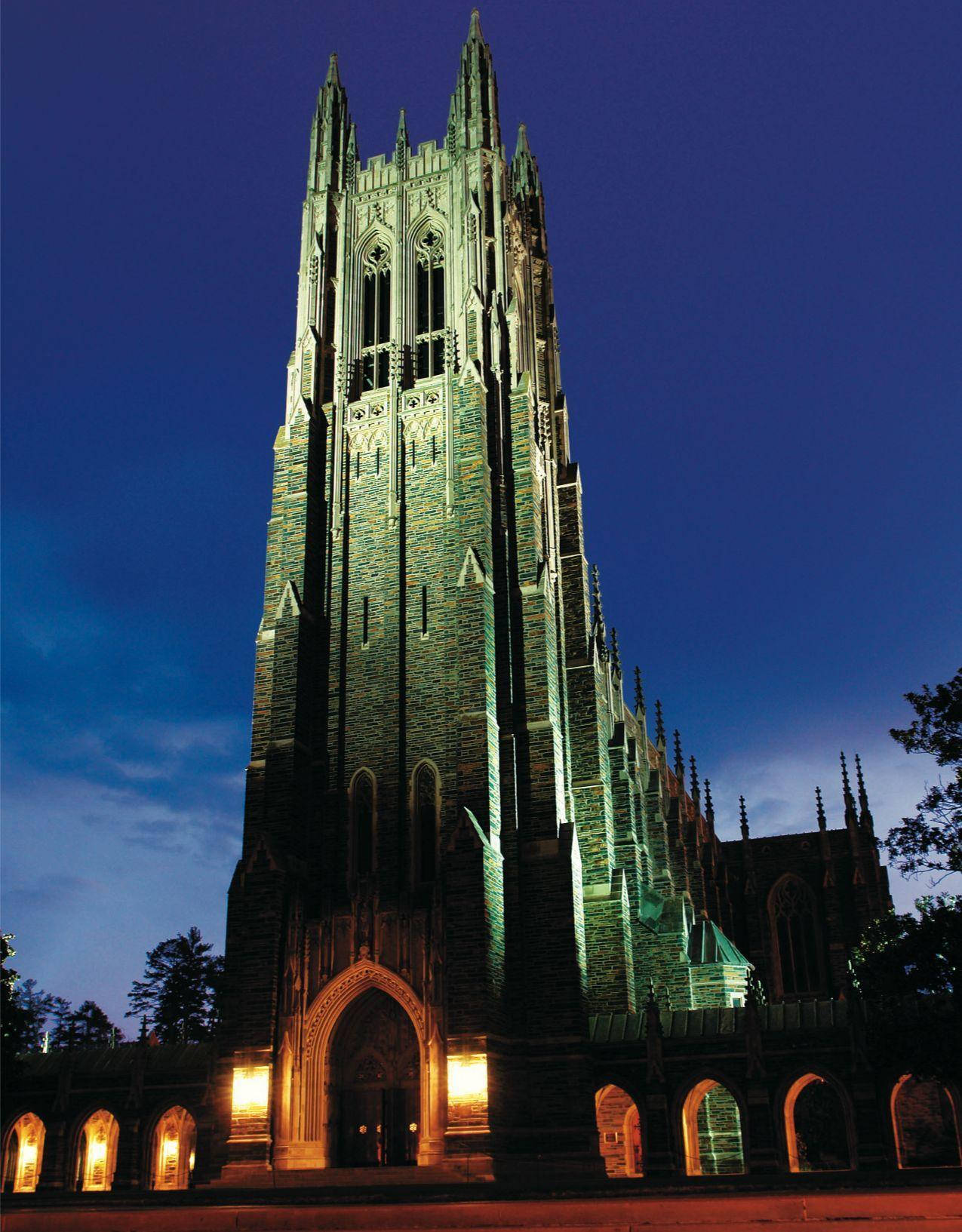 Duke University Chapel At Night Wallpaper