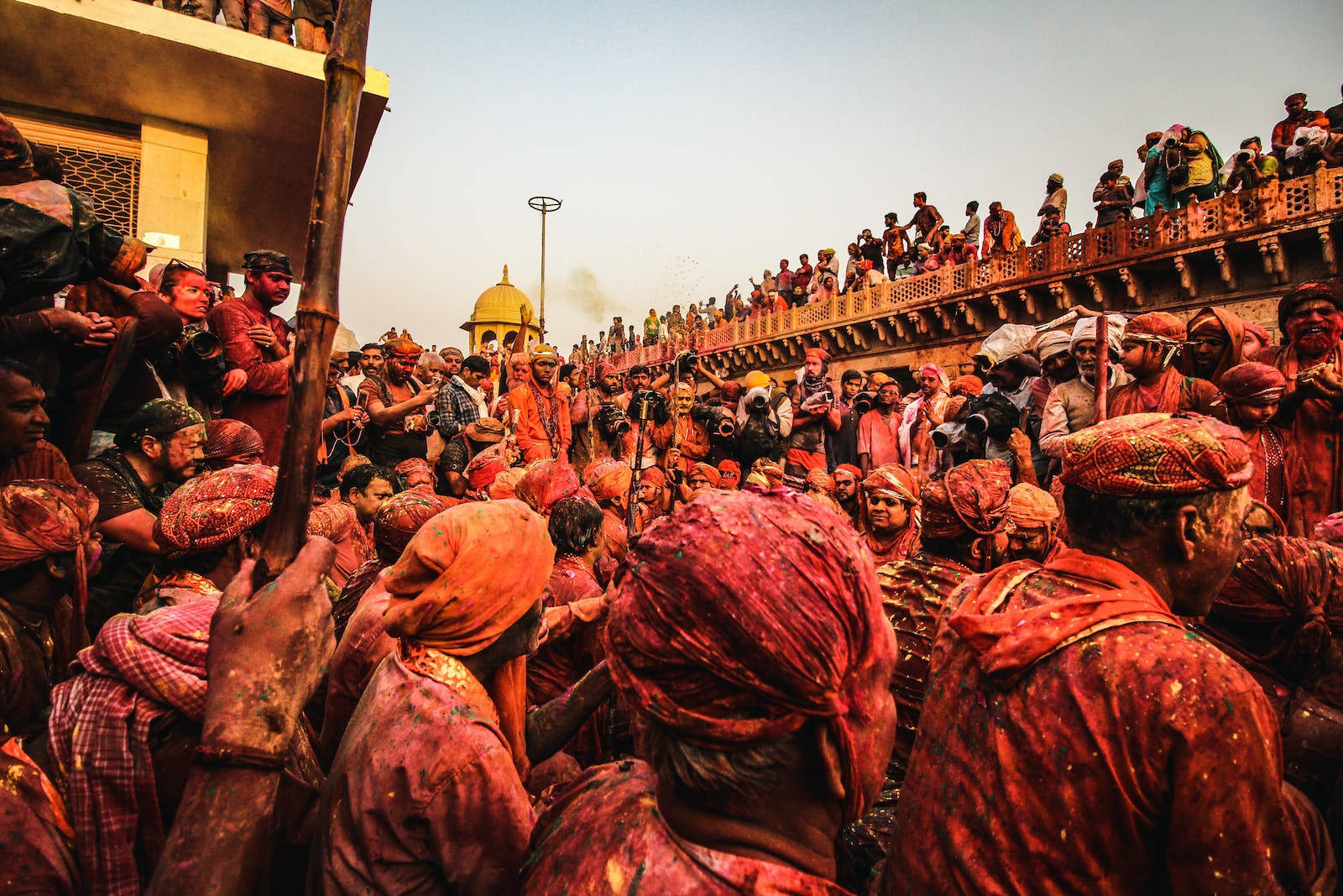 Dye-stained India Holi Festivalgoers Wallpaper