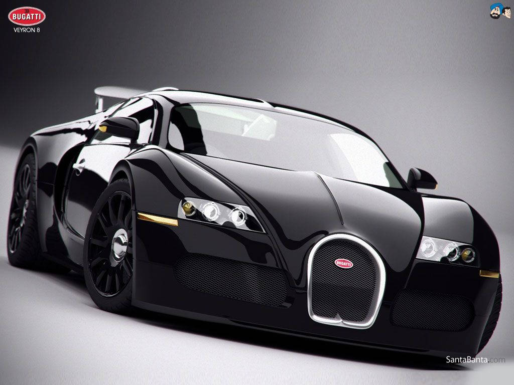 Elegant Black Bugatti Car Wallpaper