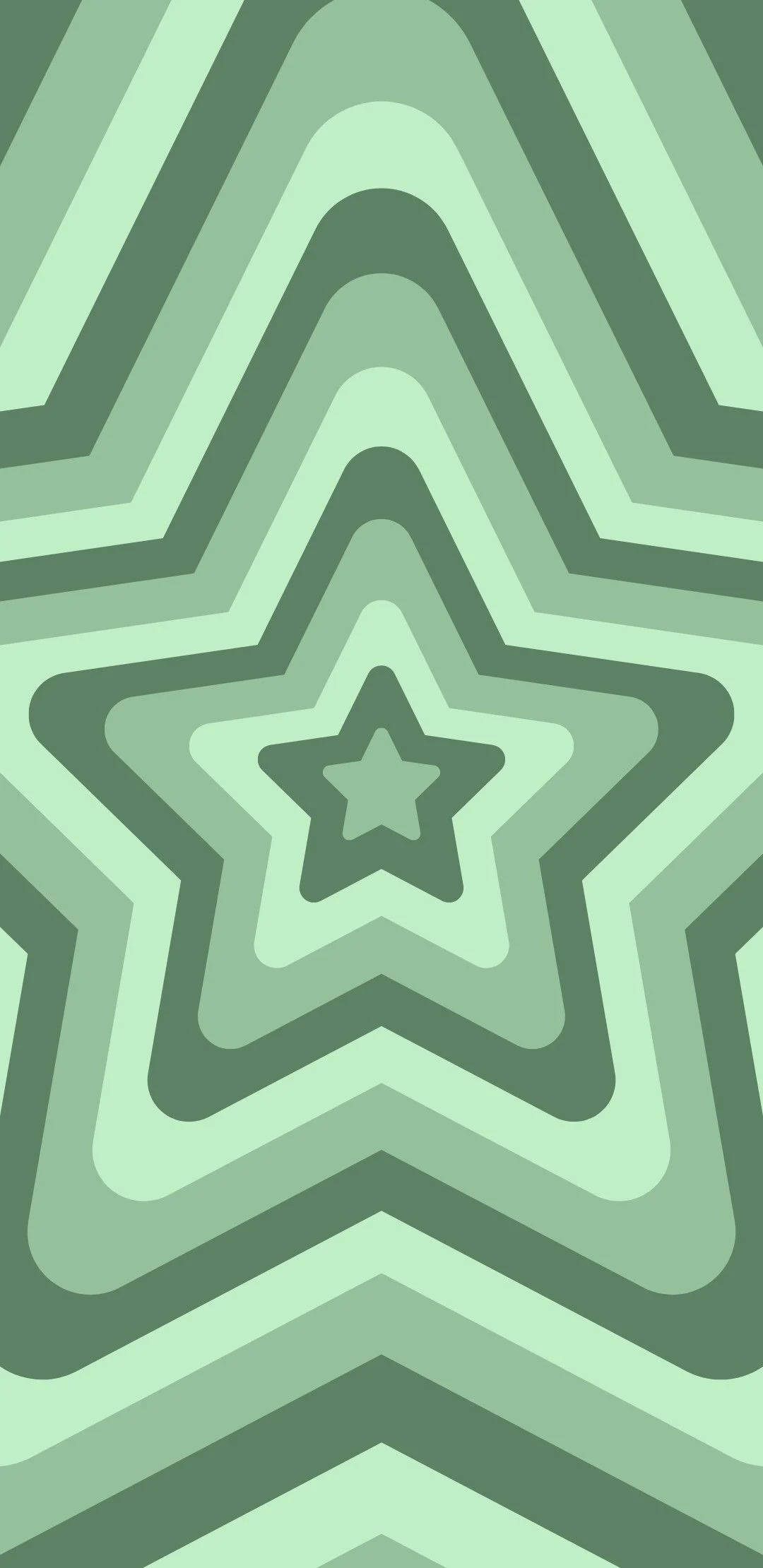 Elegant Preppy Pfp With Green Star Pattern Wallpaper