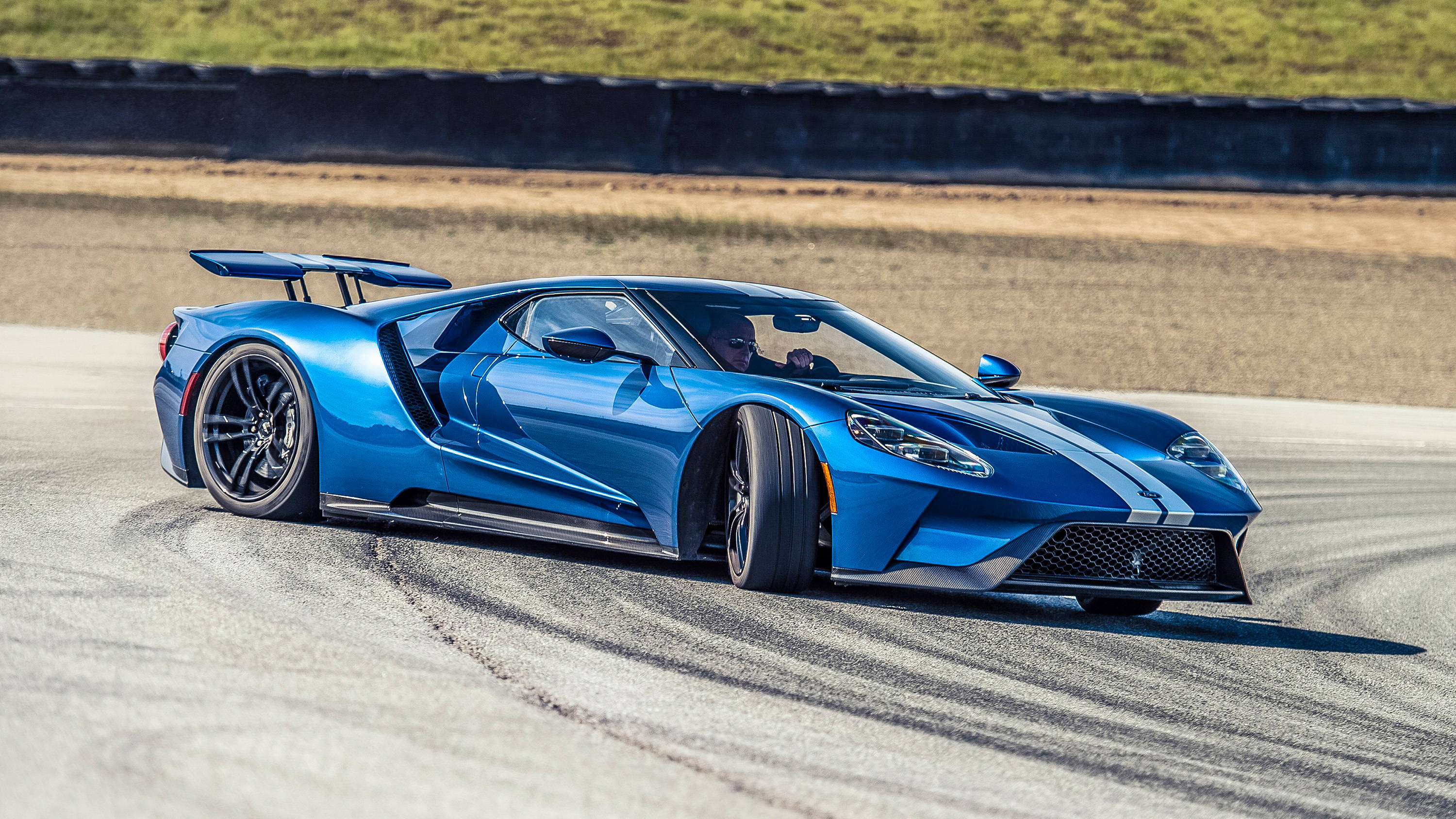 Elegantly Powerful - The Cobalt Blue Ford Gt. Wallpaper