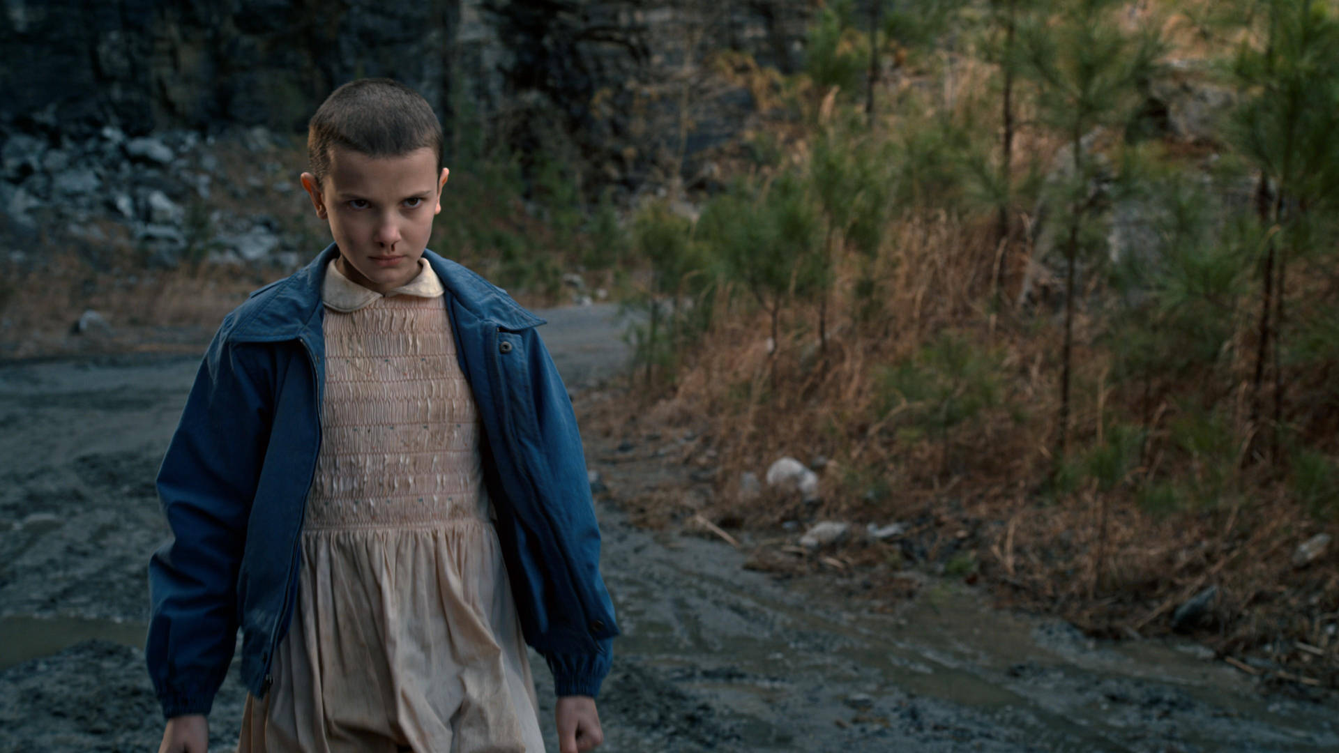 Eleven On Pathway Stranger Things 4k Wallpaper