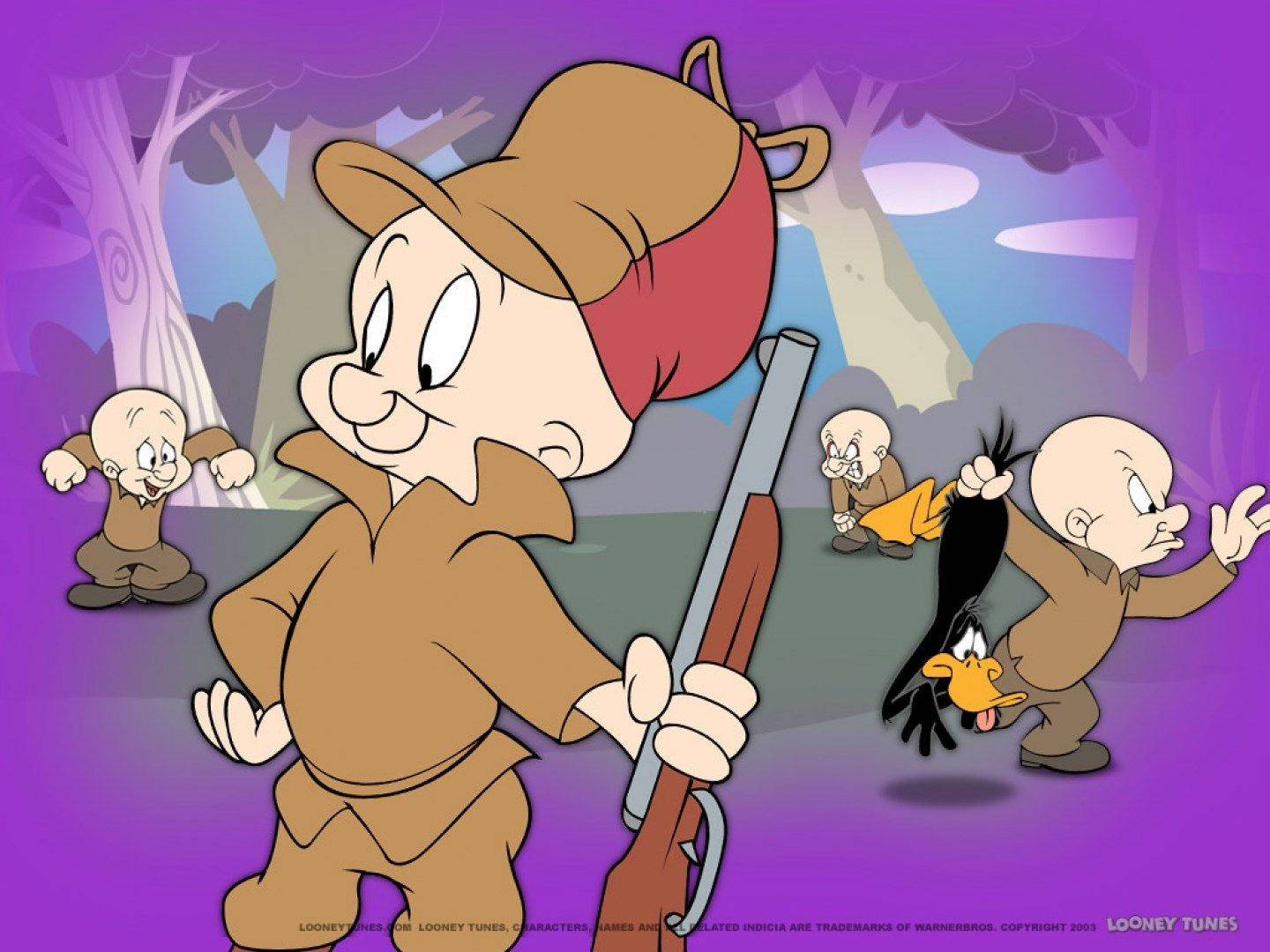 Elmer Fudd Winning Against Daffy Duck Wallpaper