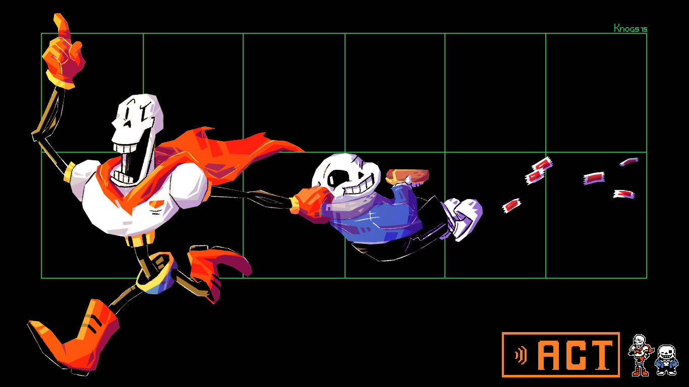 Embrace The Power Of Friendship With Papyrus And Sans Wallpaper