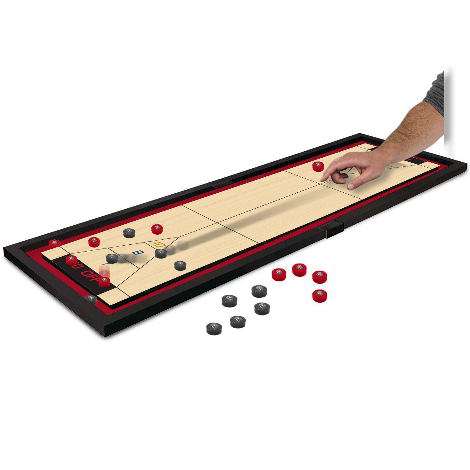 Engaging Game Of Tabletop Shuffleboard Illustration Wallpaper