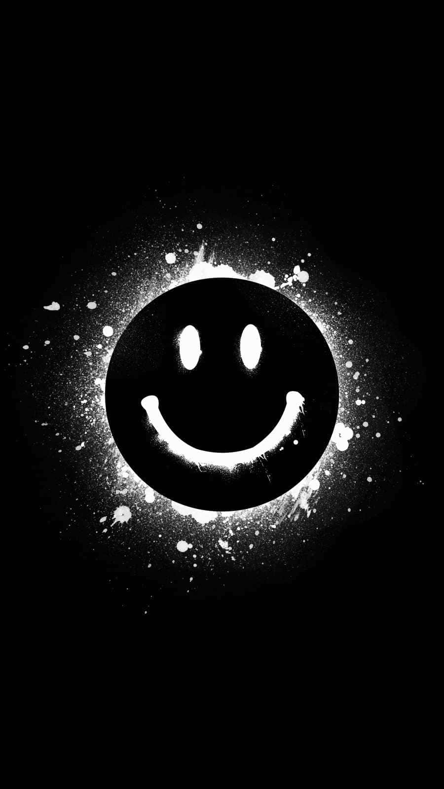 Enigmatic Black Smile On Grunge Background Wallpaper