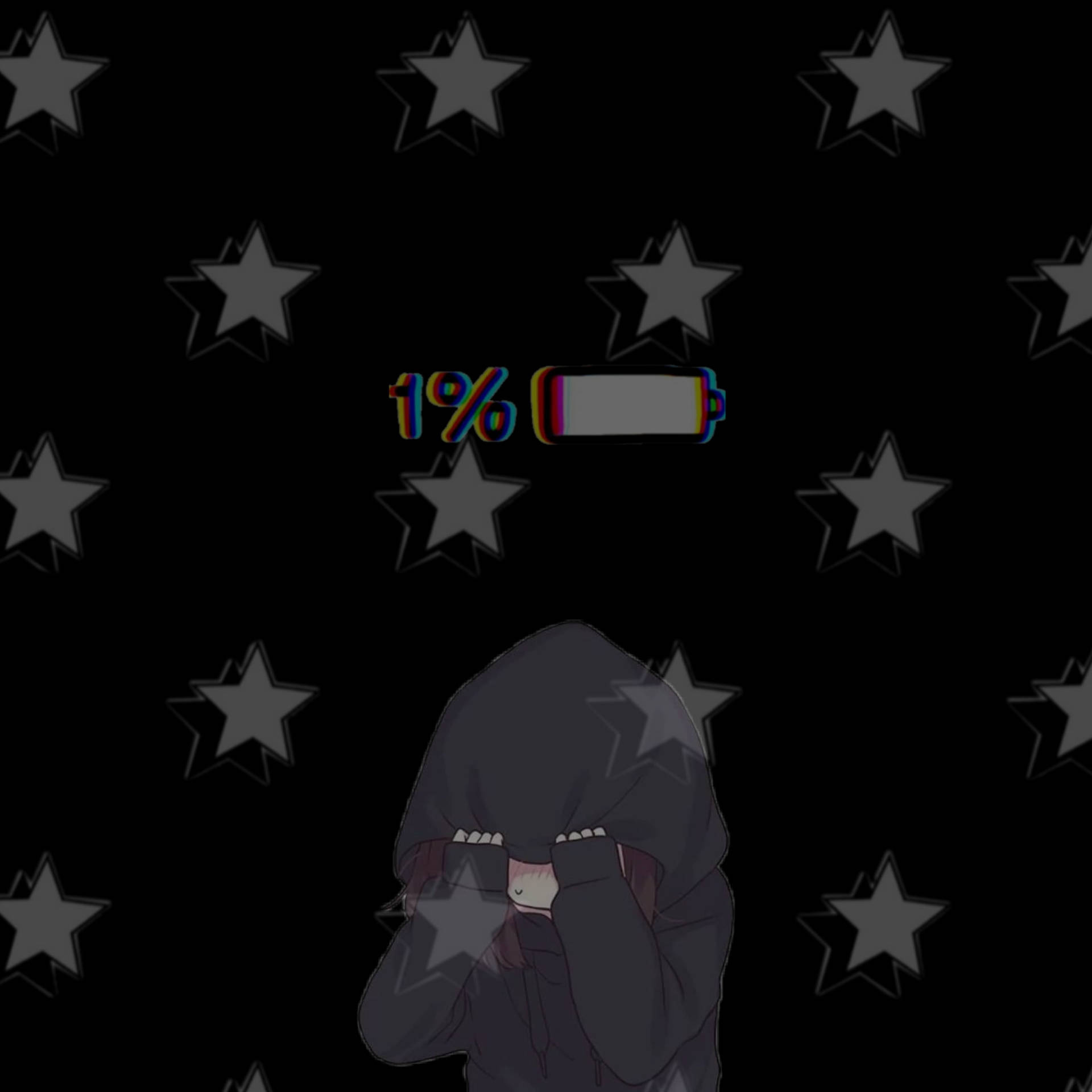 Enigmatic Emotion - A Sad Aesthetic Anime Girl In Low Power Mode Wallpaper