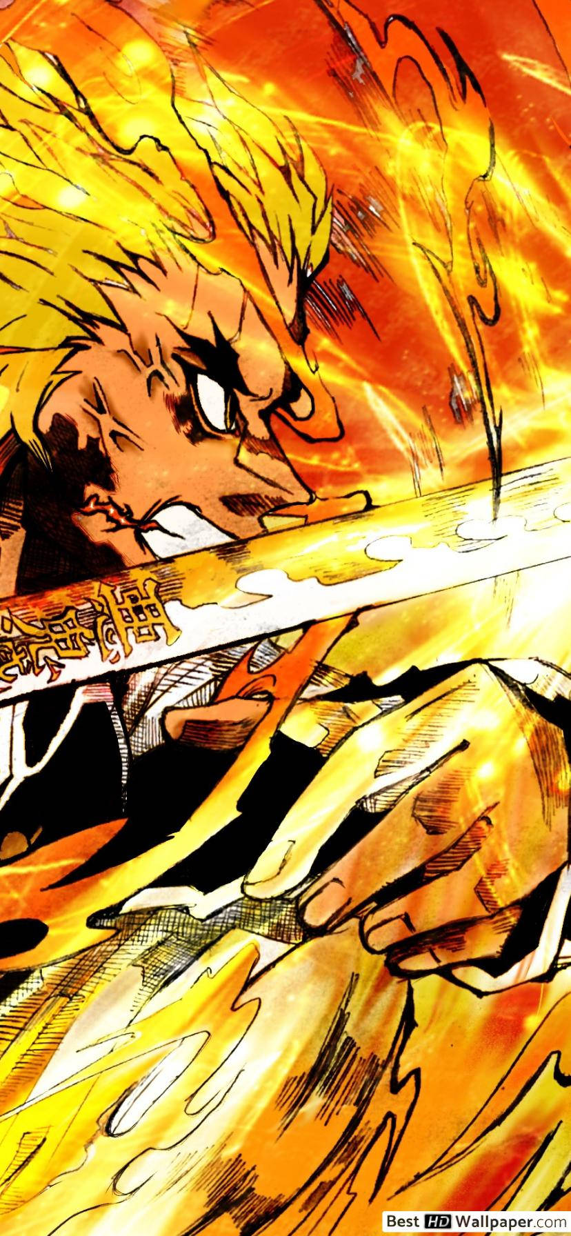 Enter The Flame Of Rengoku Wallpaper