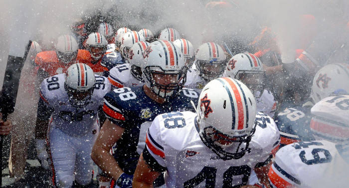 Epic Auburn Football Players Marching Wallpaper