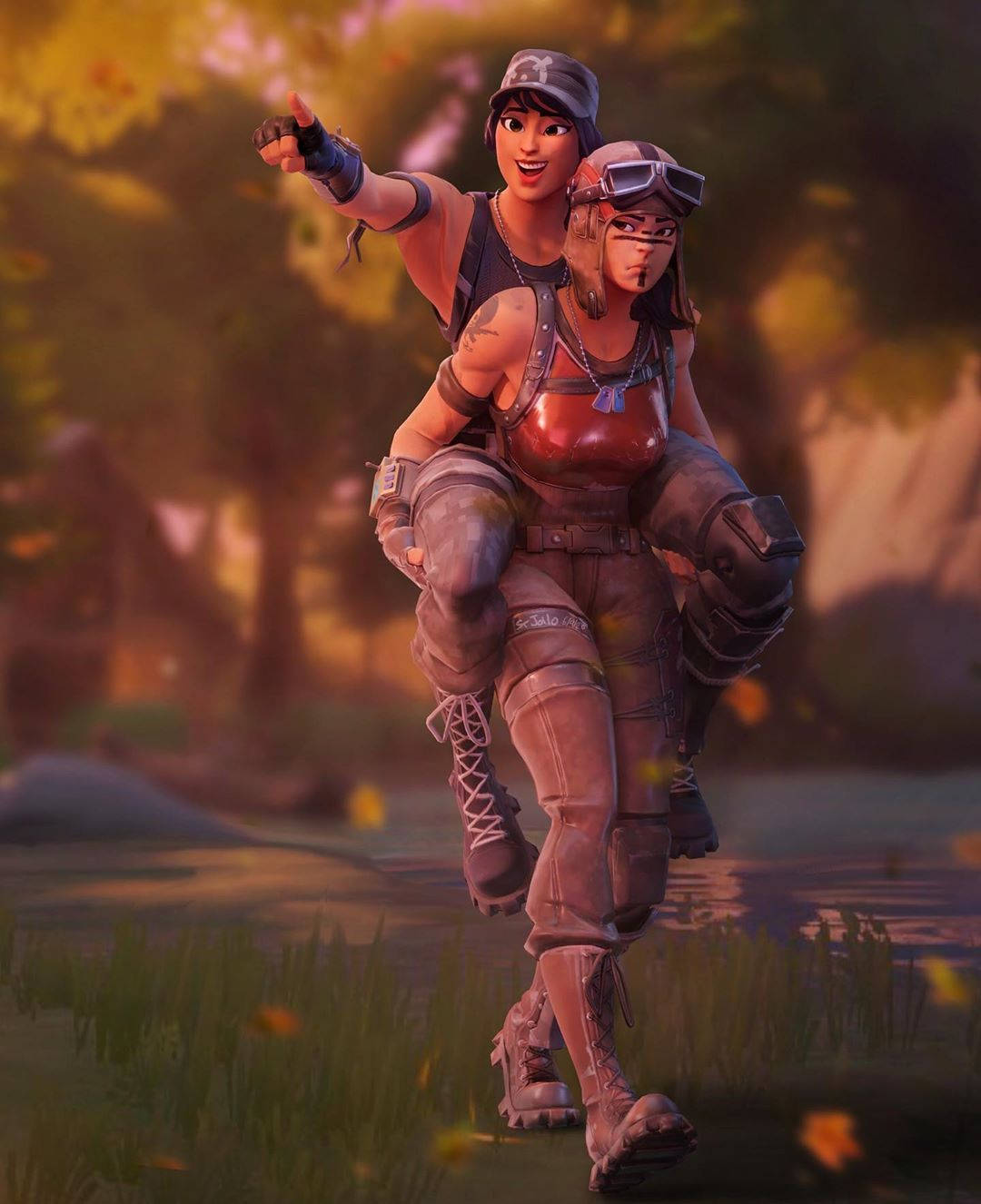 Epic Moments With Renegade Raider Fortnite Wallpaper
