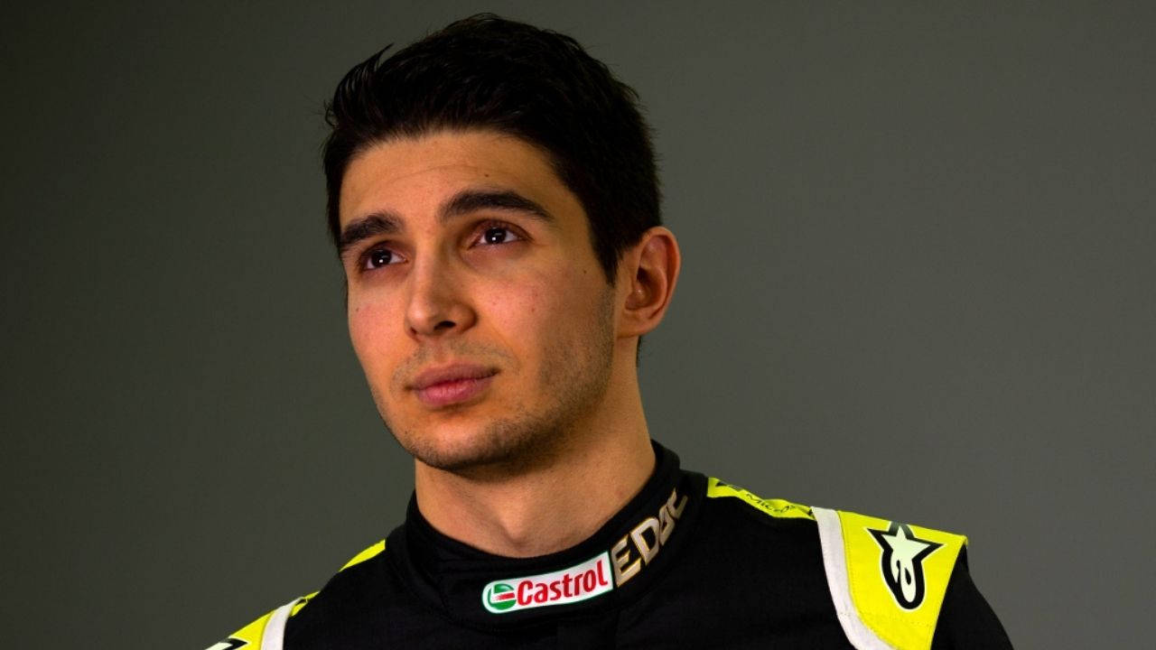 Esteban Ocon Plain Gray Backdrop Wallpaper