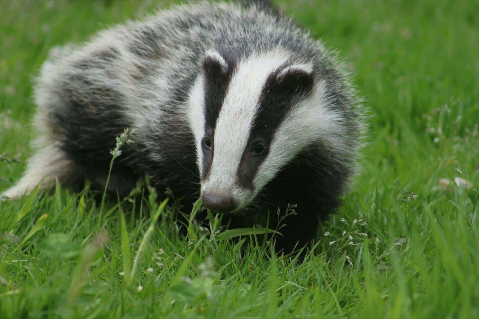 European Badgerin Grass Wallpaper