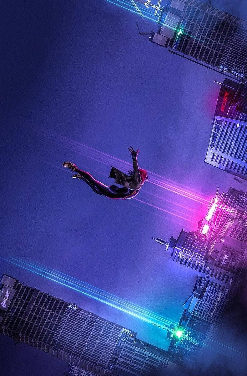 Experience A Unique Adventure Into The Spider Verse Wallpaper