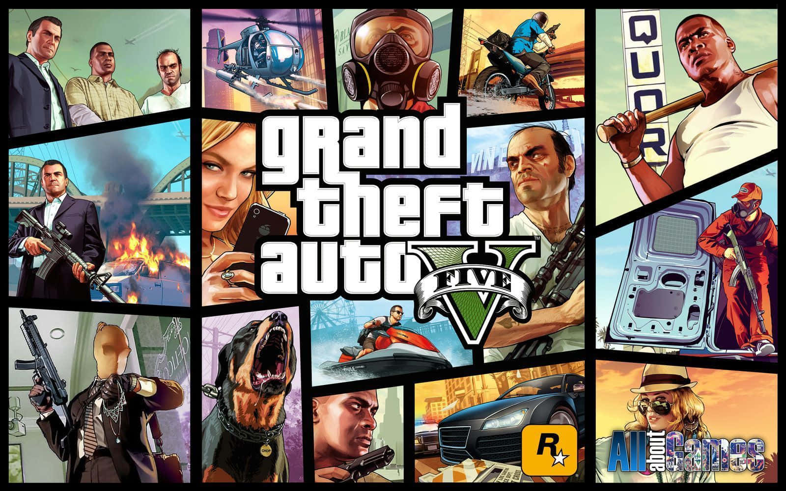 Experience The Action-filled Adventure Of Grand Theft Auto V On Desktop Wallpaper