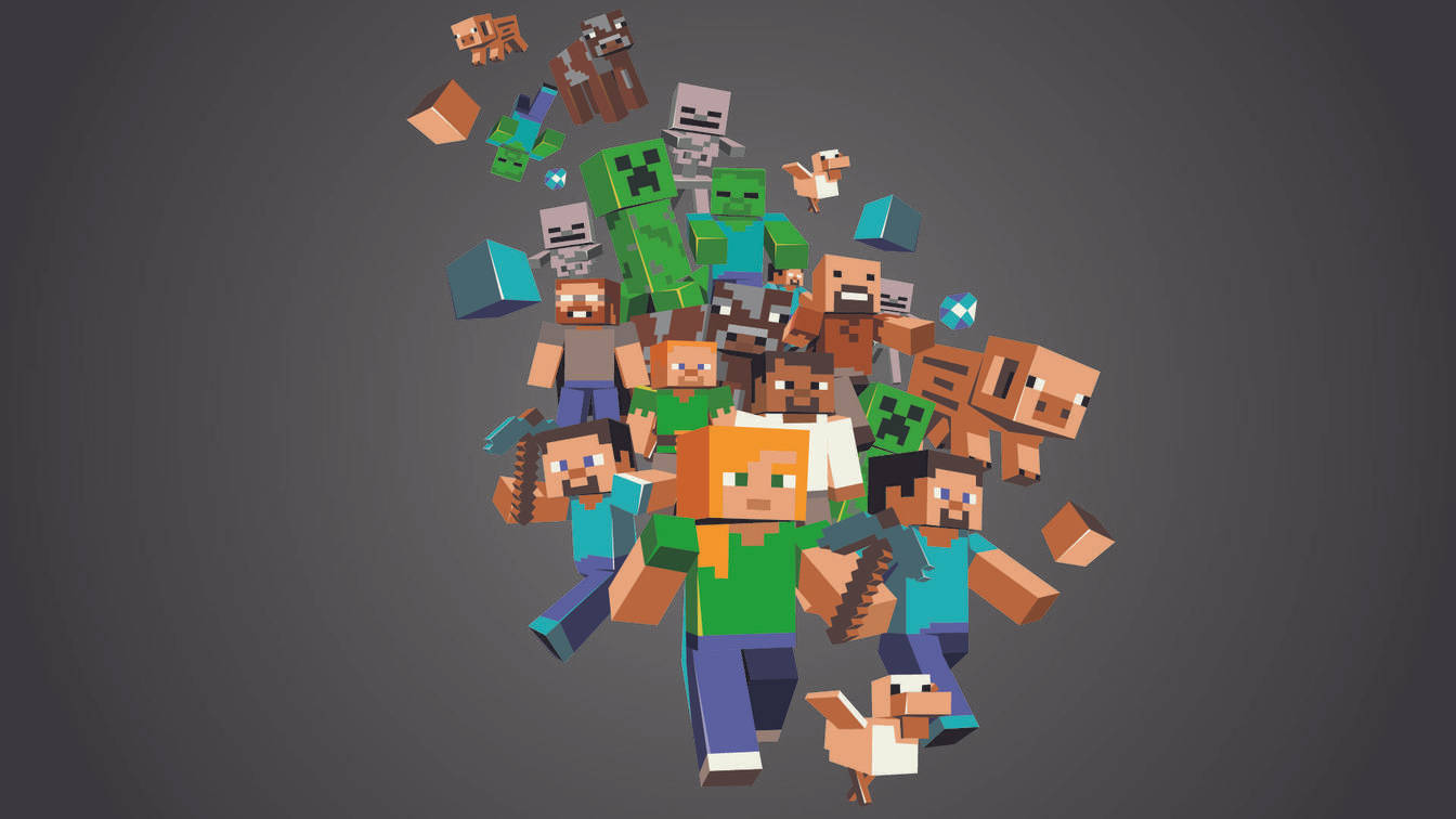 Explore The Enchanted World Of Minecraft Mobs And Items Wallpaper