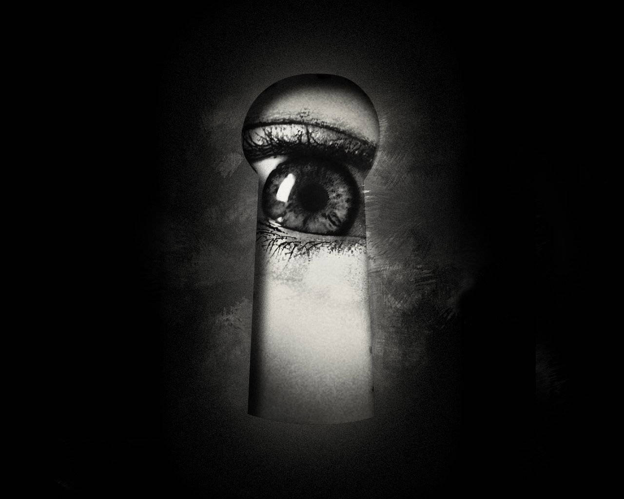 Eye Looking Through Key Hole Wallpaper