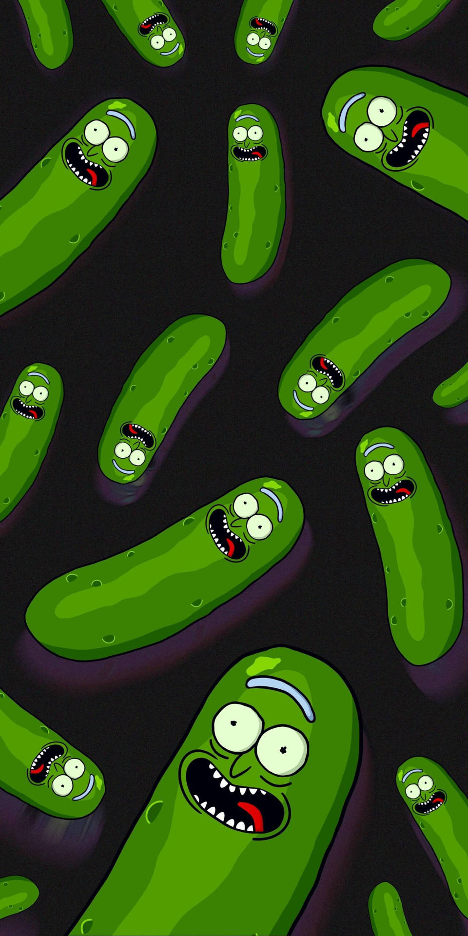 Falling Pickle Rick Figures Wallpaper