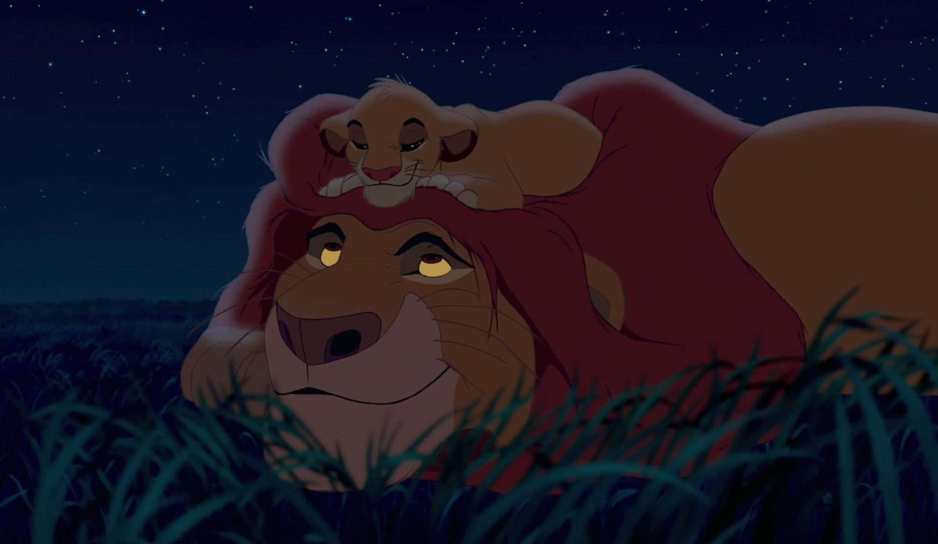 Fatherand Son Bonding Moment Lion King Wallpaper