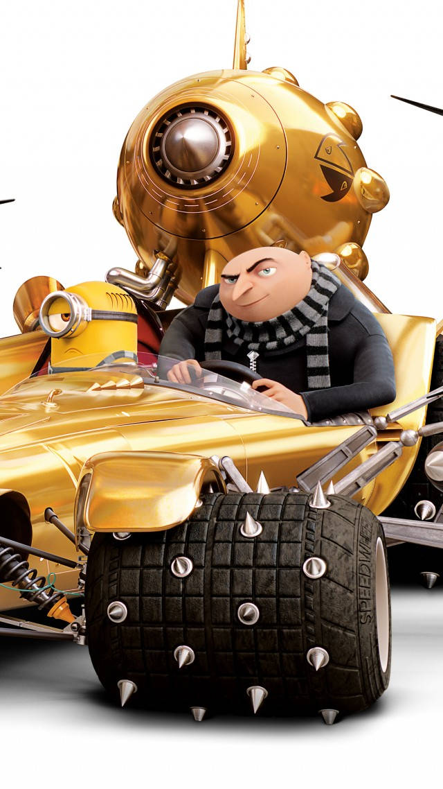 Felonious Gru With Minion Despicable Me 3 Wallpaper