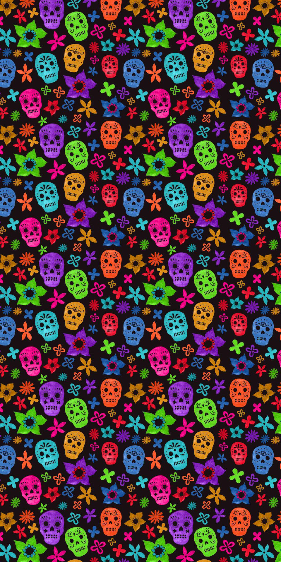 Festive Day Of The Dead Pattern Wallpaper