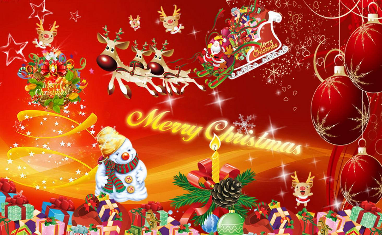 Festive Merry Christmas With Frosty The Snowman Wallpaper