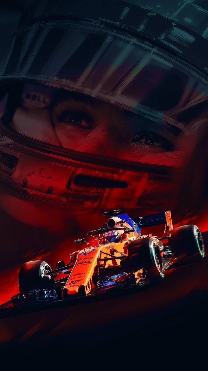 Fiery Red Lando Norris Wallpaper