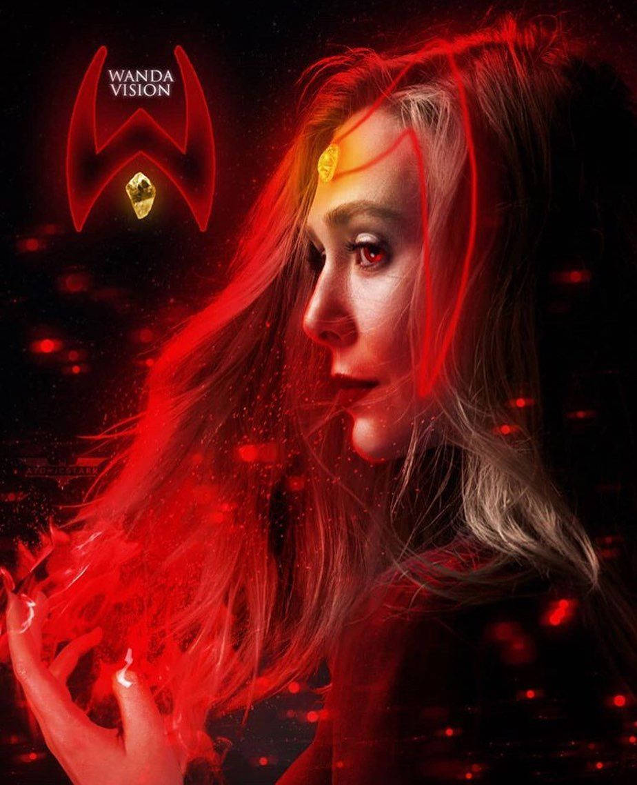 Fiery Scarlet Witch In Wandavision Wallpaper