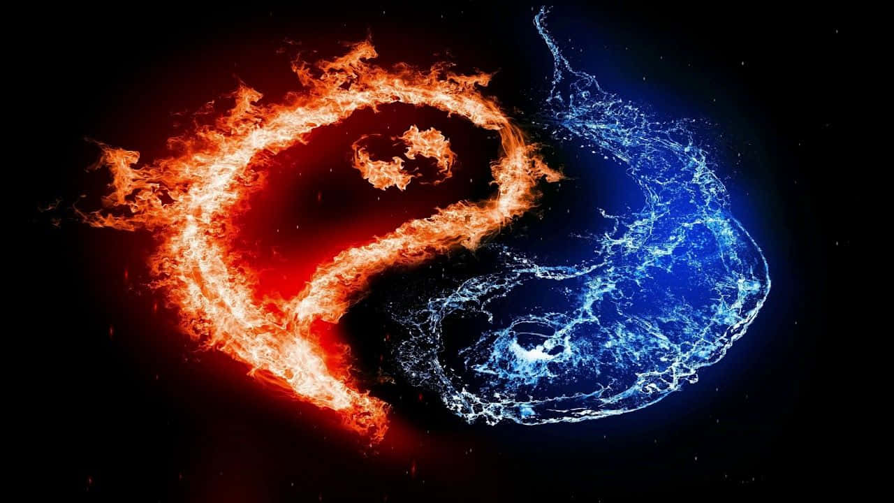 Flaming And Cooling Yin Yang 4k Wallpaper