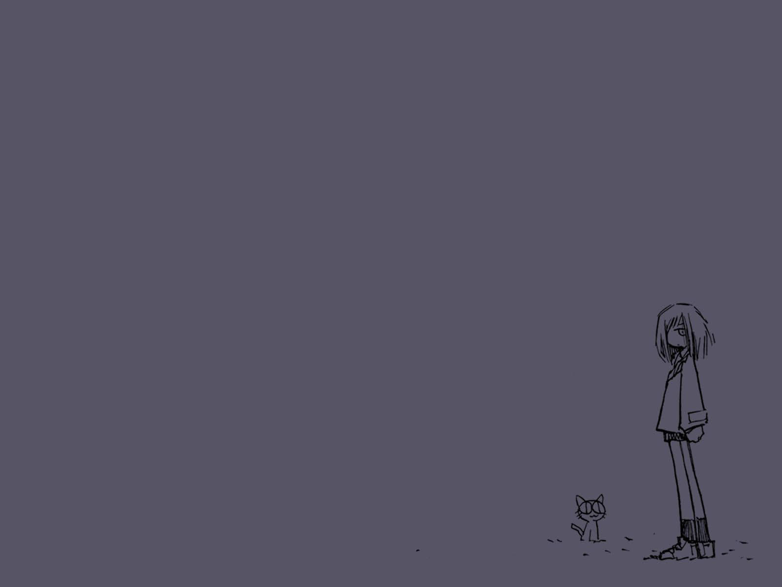 Flcl Girl And Cat Wallpaper