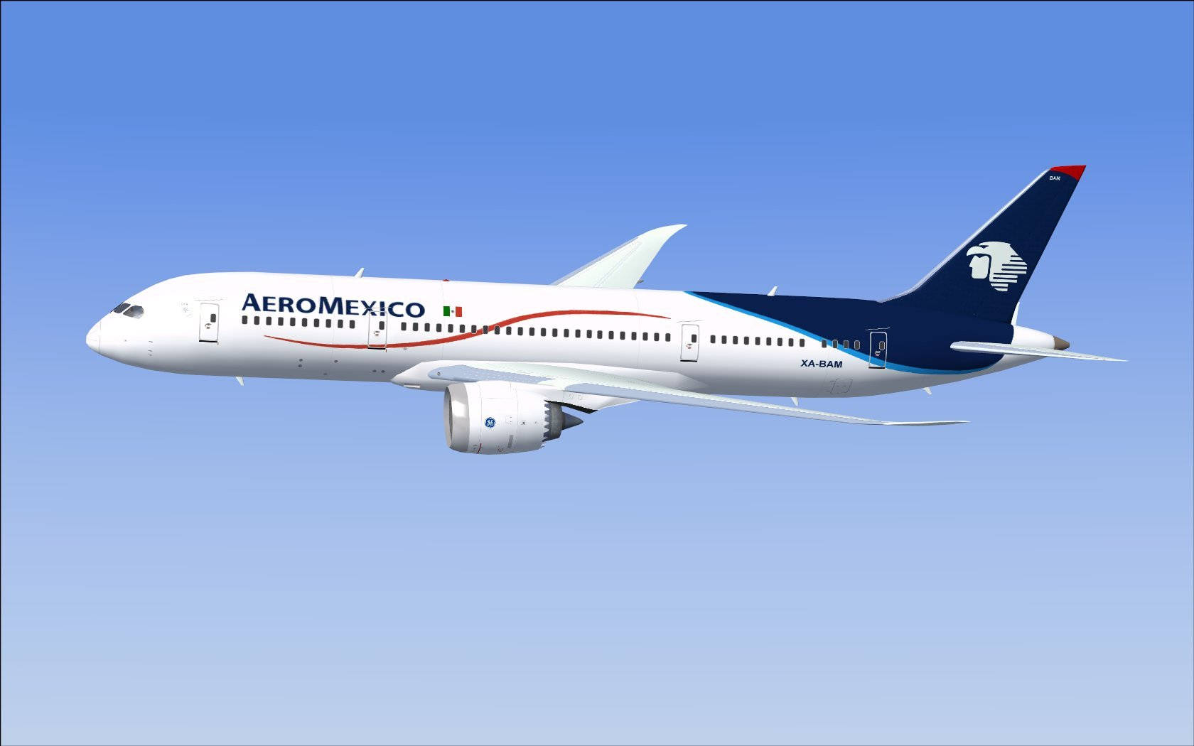 Flying Aeromexico Airline Boeing 787-9 Dreamliner Plane Wallpaper