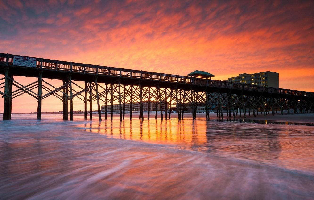 Folly Beach Pier South Carolina Wallpaper