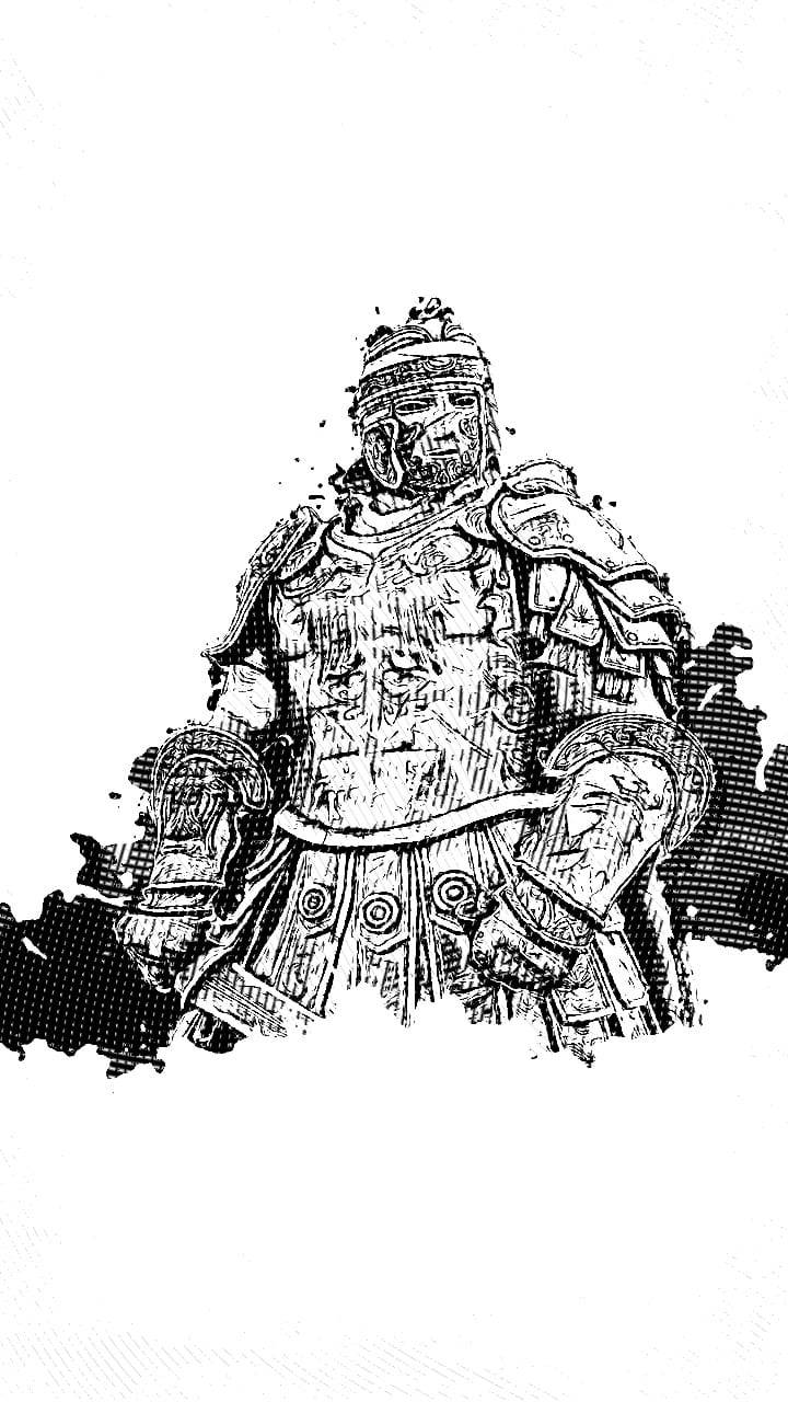 For Honor Phone Centurion Black And White Wallpaper