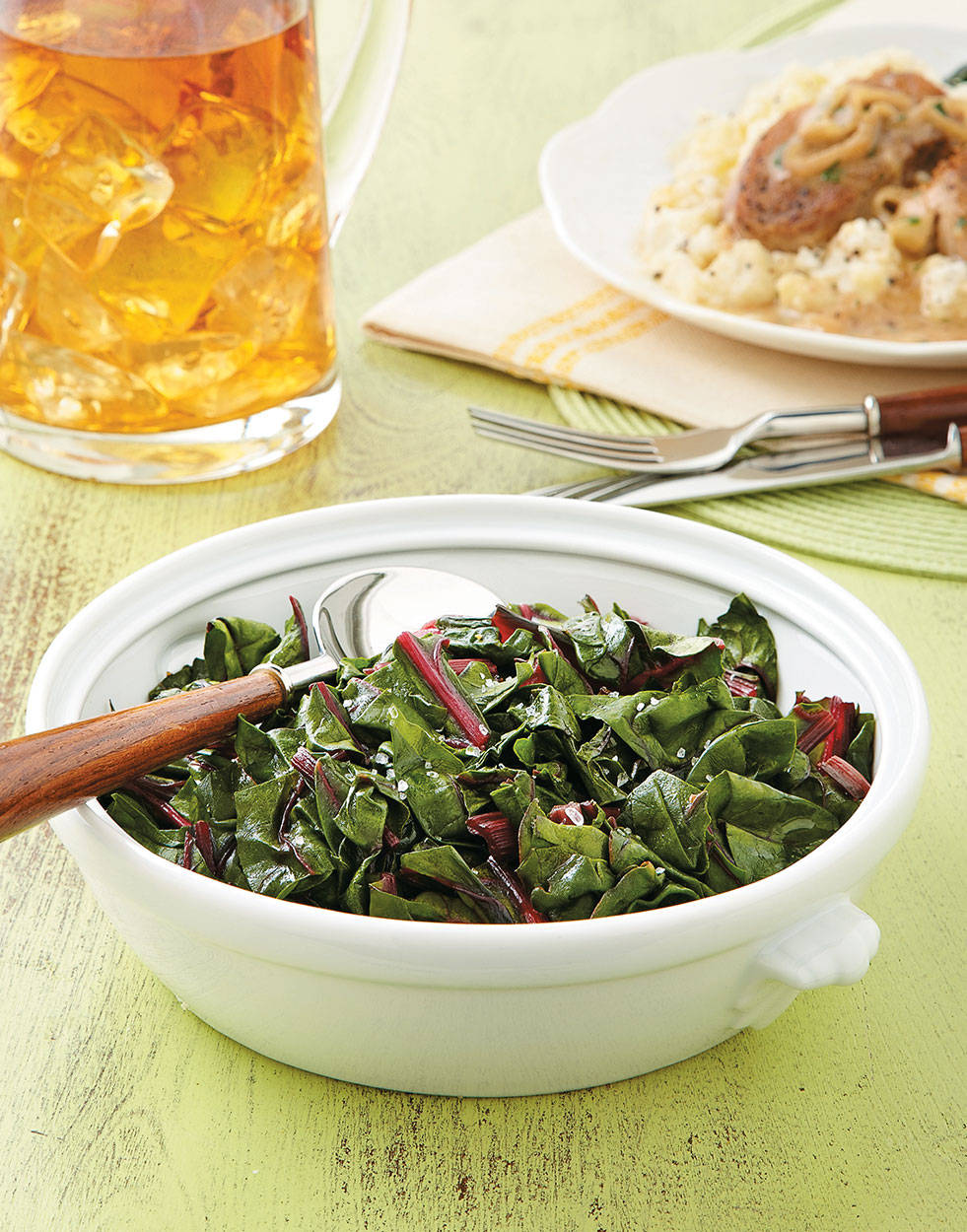 Fresh Sauteed Swiss Chard In A Casserole Pan Wallpaper