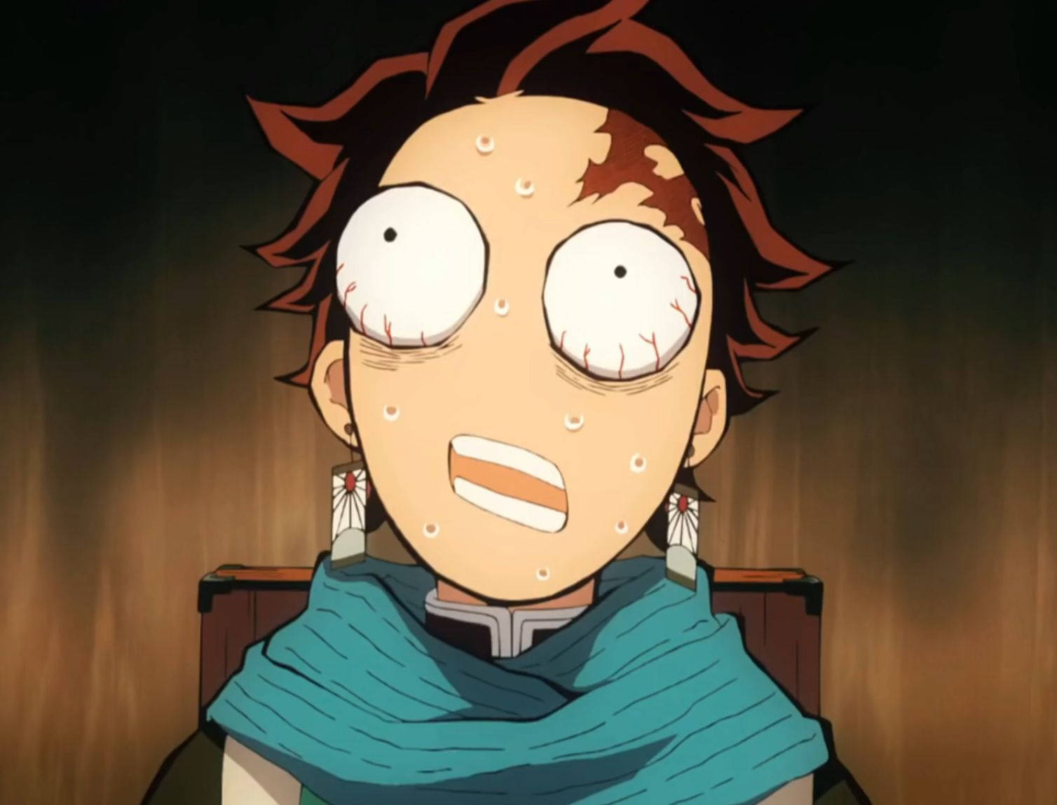 Funny Tanjiro Kamado Face Wallpaper