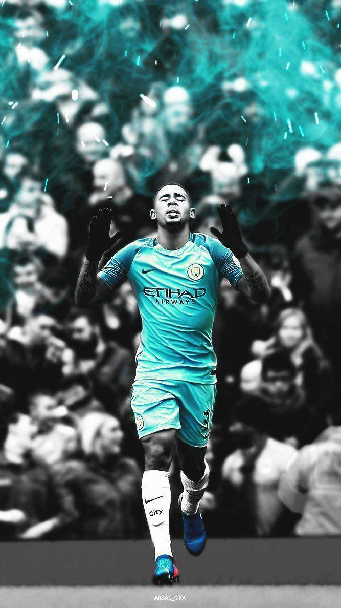 Gabriel Jesus In Action Wallpaper