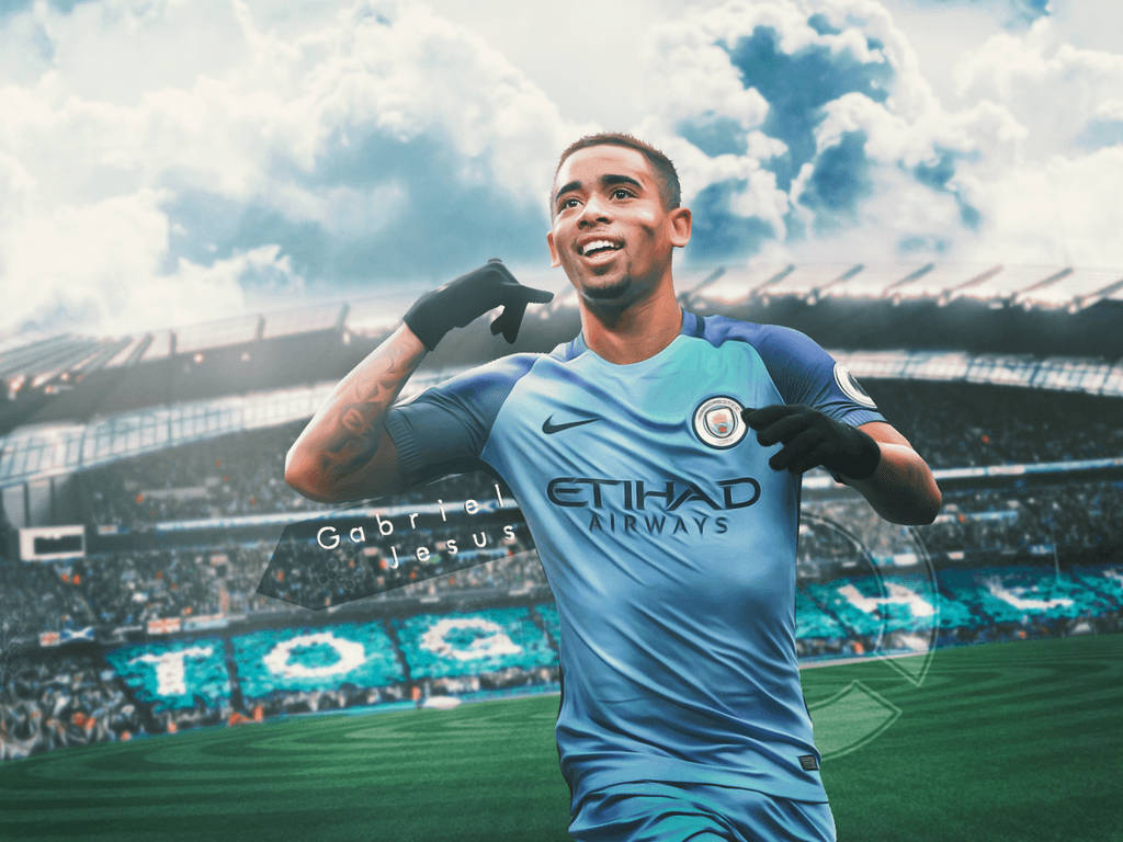 Gabriel Jesus Smiling Under The Sun Wallpaper