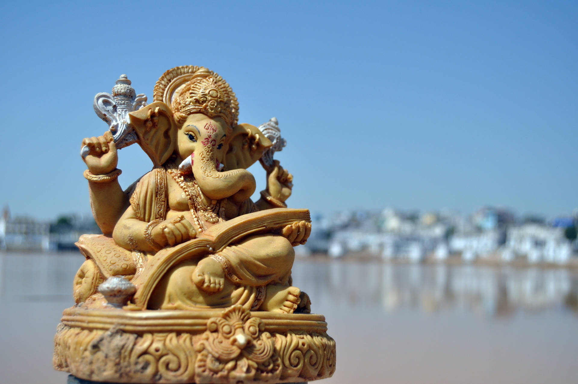 Ganesh Full Hd Statue Outdoors Wallpaper