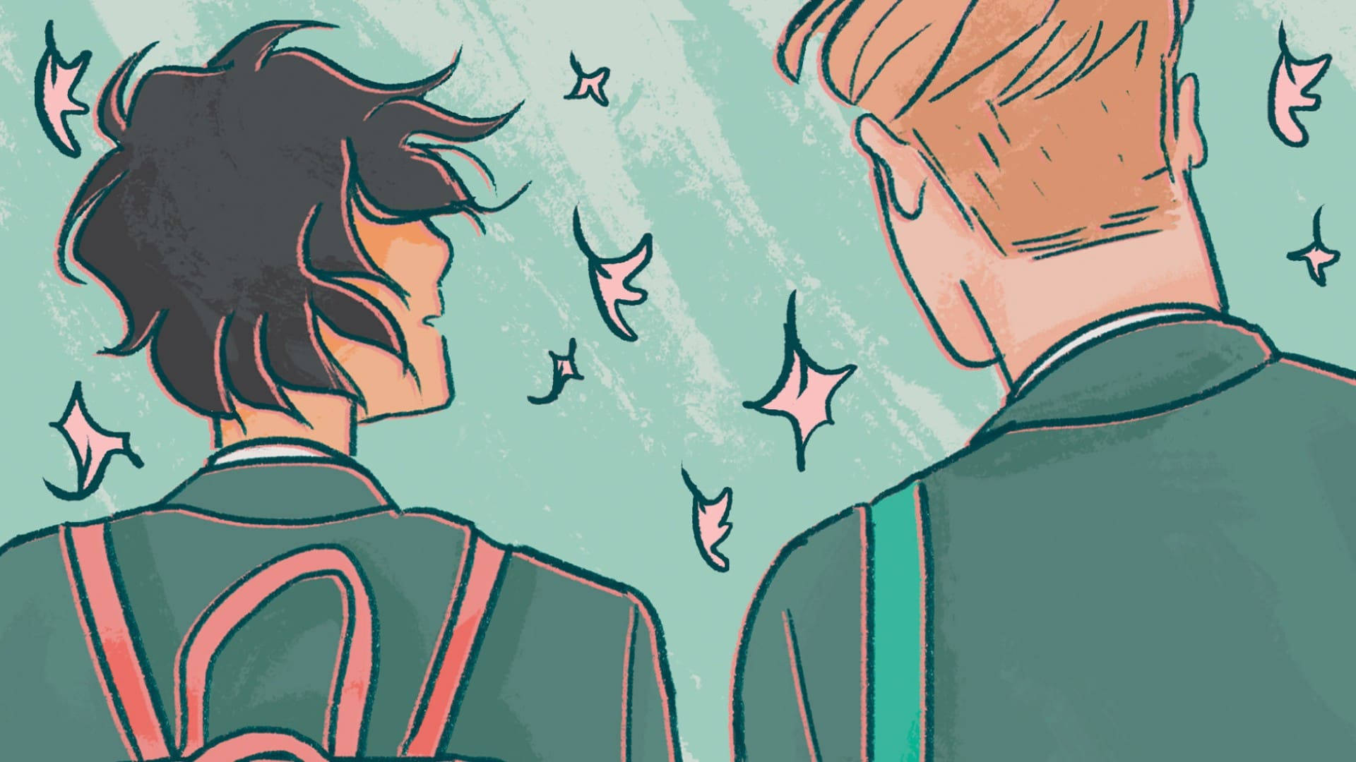 Gay Boy Heartstopper Illustration Wallpaper