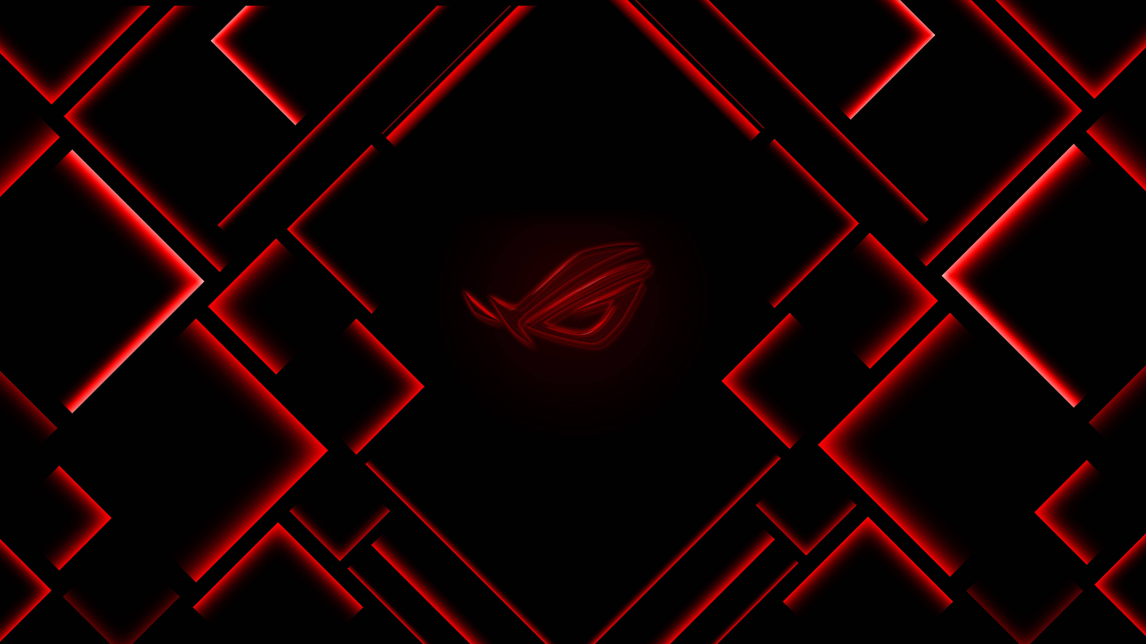 Geometric Rog Logo Black And Red Gaming Wallpaper