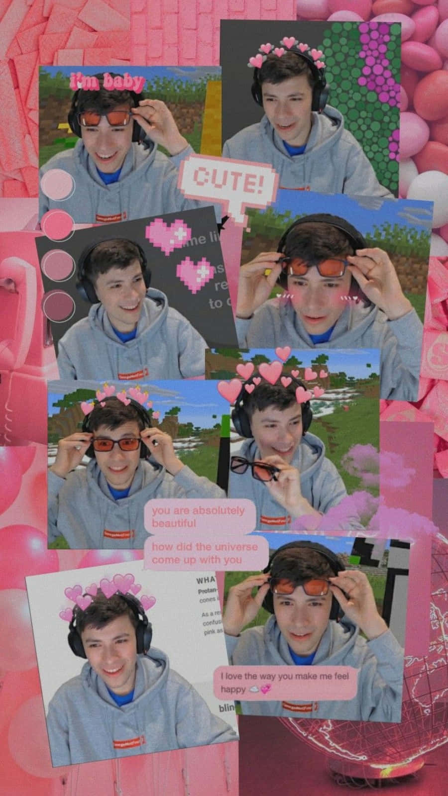 Georgenotfoundv Collage With Hearts Wallpaper