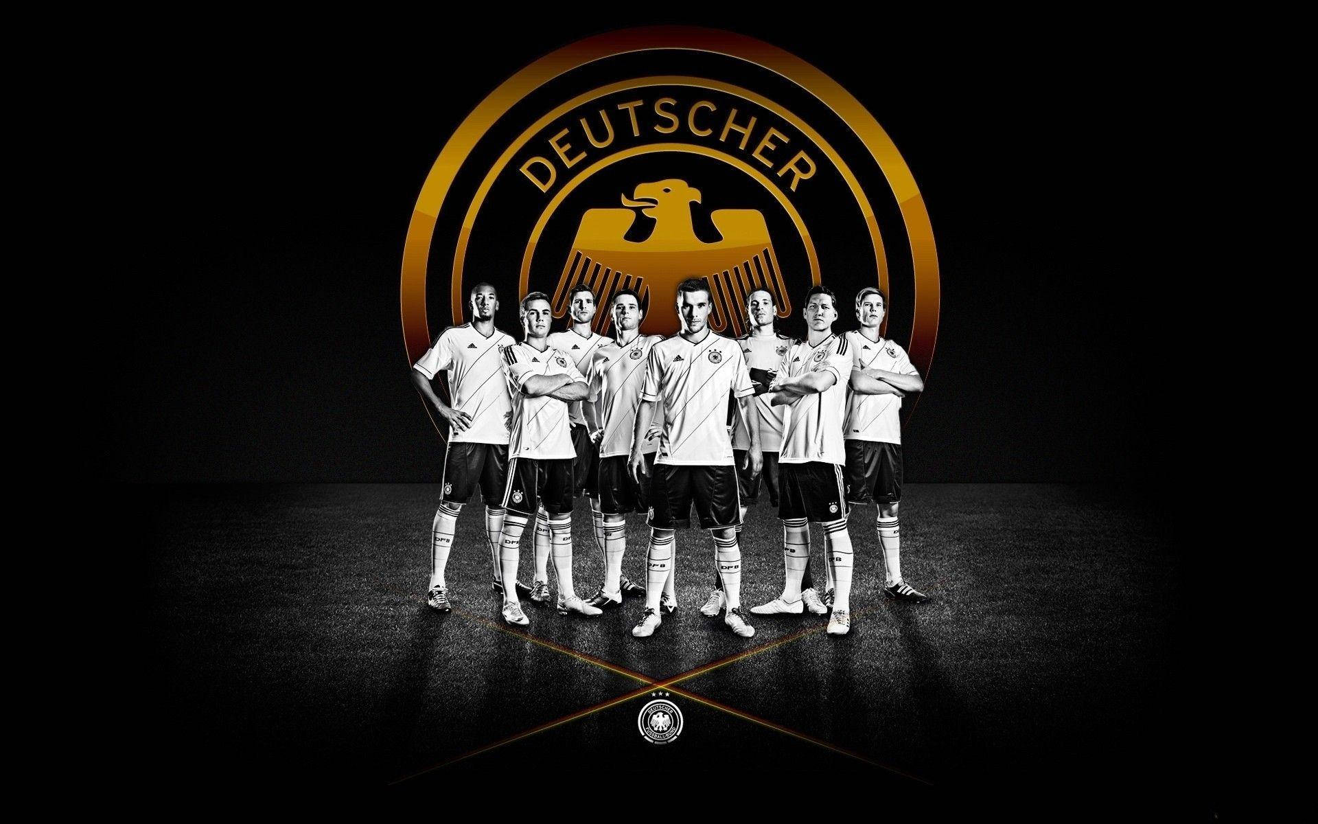 Germany National Football Team Monochrome Graphic Art Wallpaper