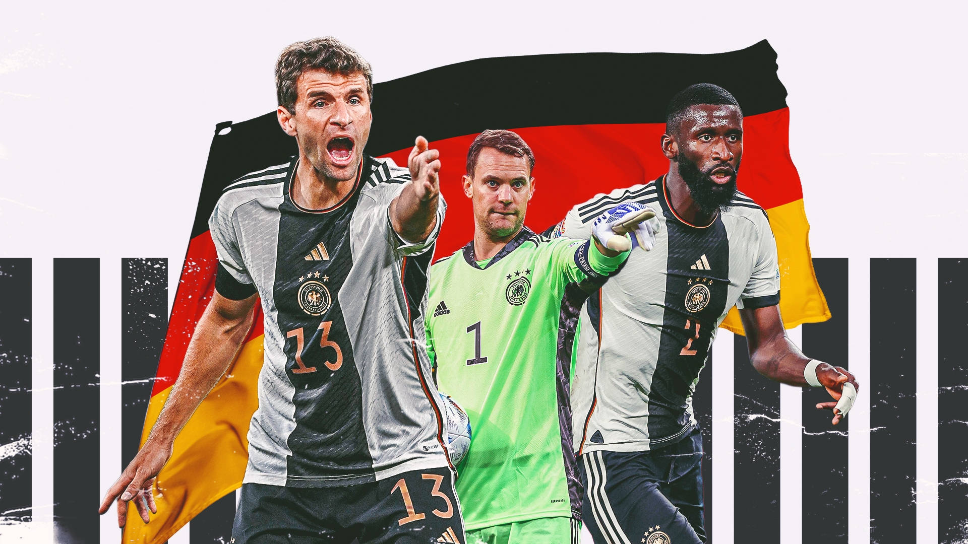 Germany National Football Team With Flag Artwork Wallpaper