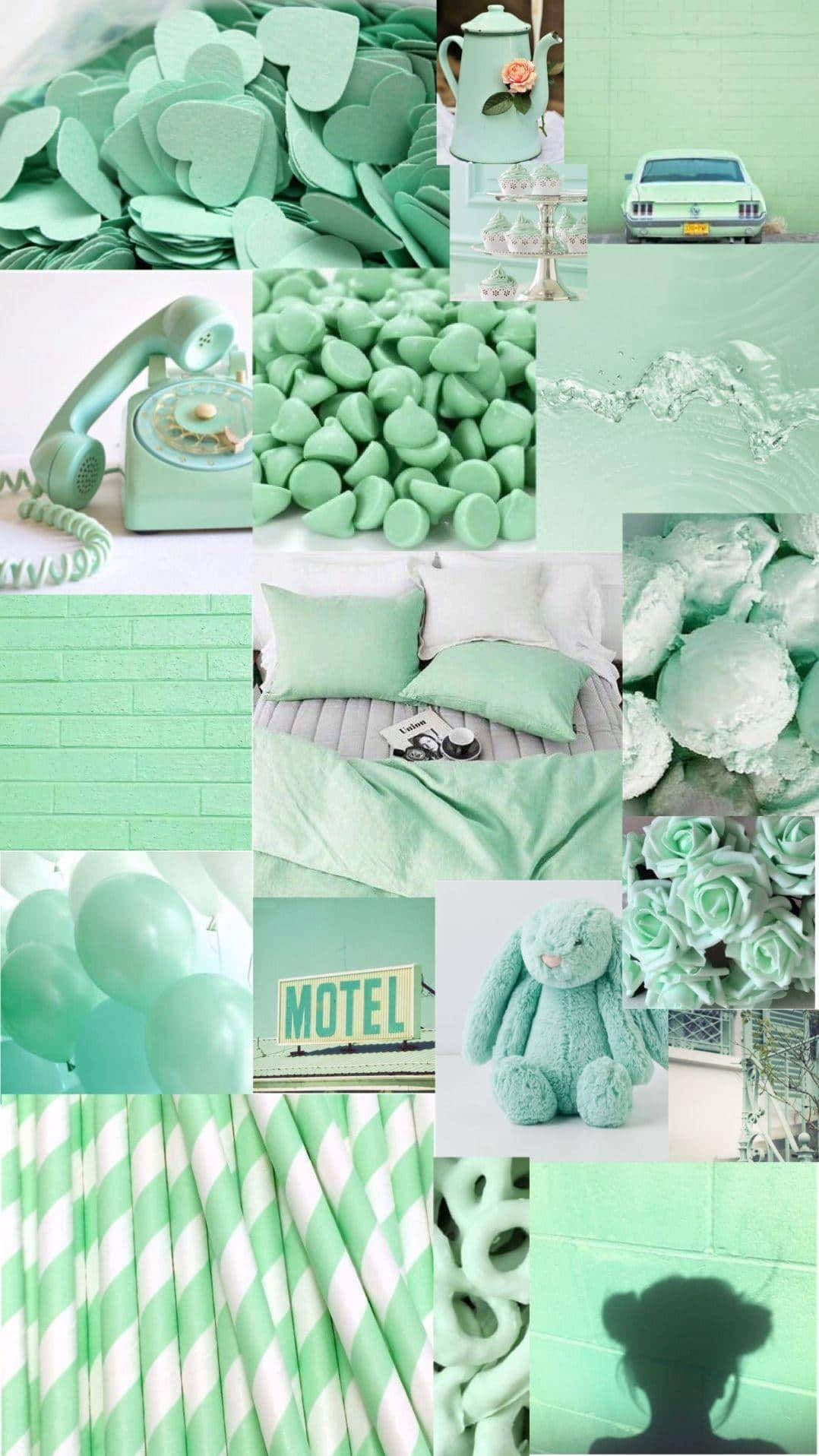 Get Lost In A Dreamy World With This Cute Mint Green Aesthetic! Wallpaper