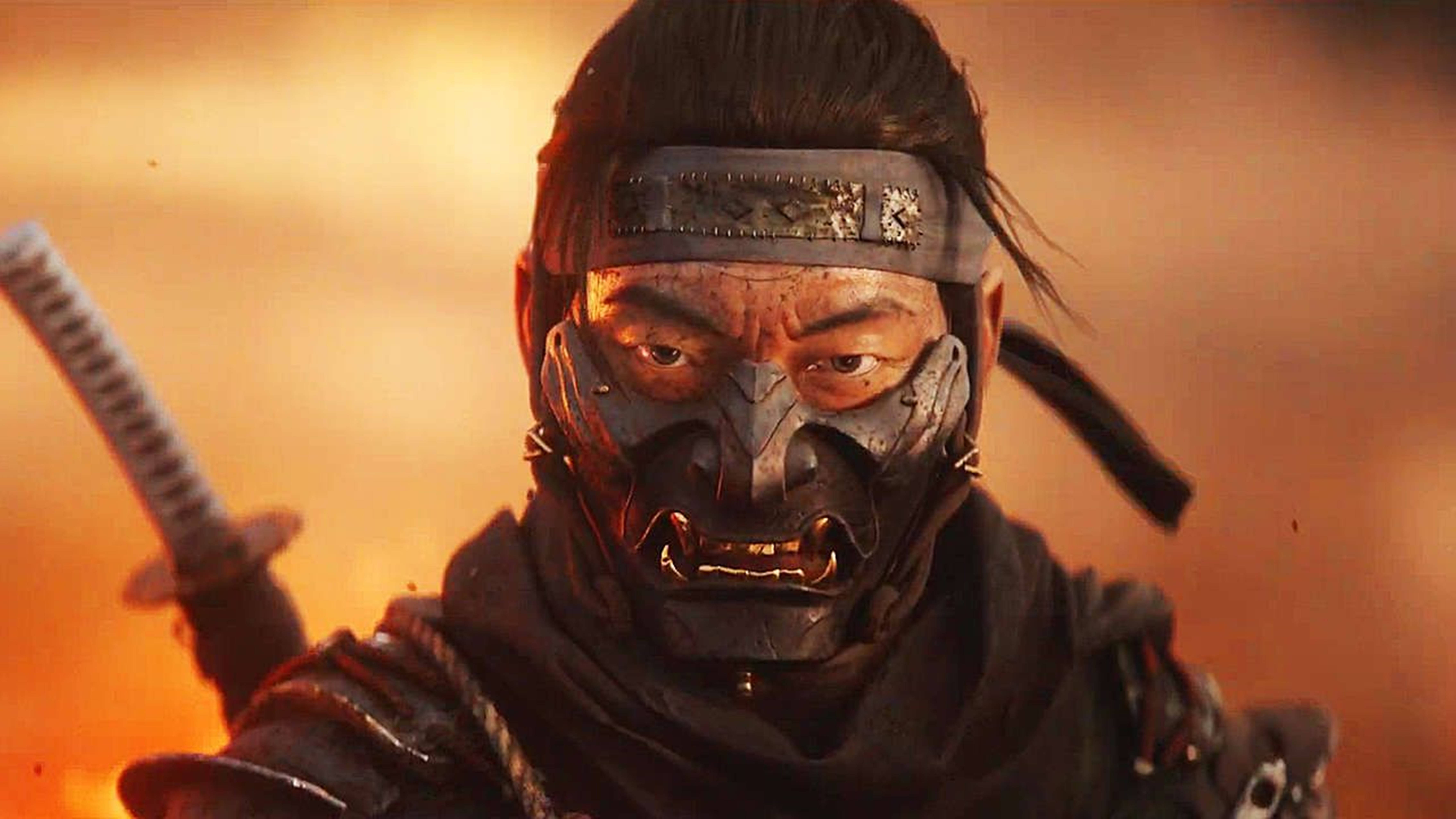 Ghost Of Tsushima Jin Wearing A Mask 4k Wallpaper