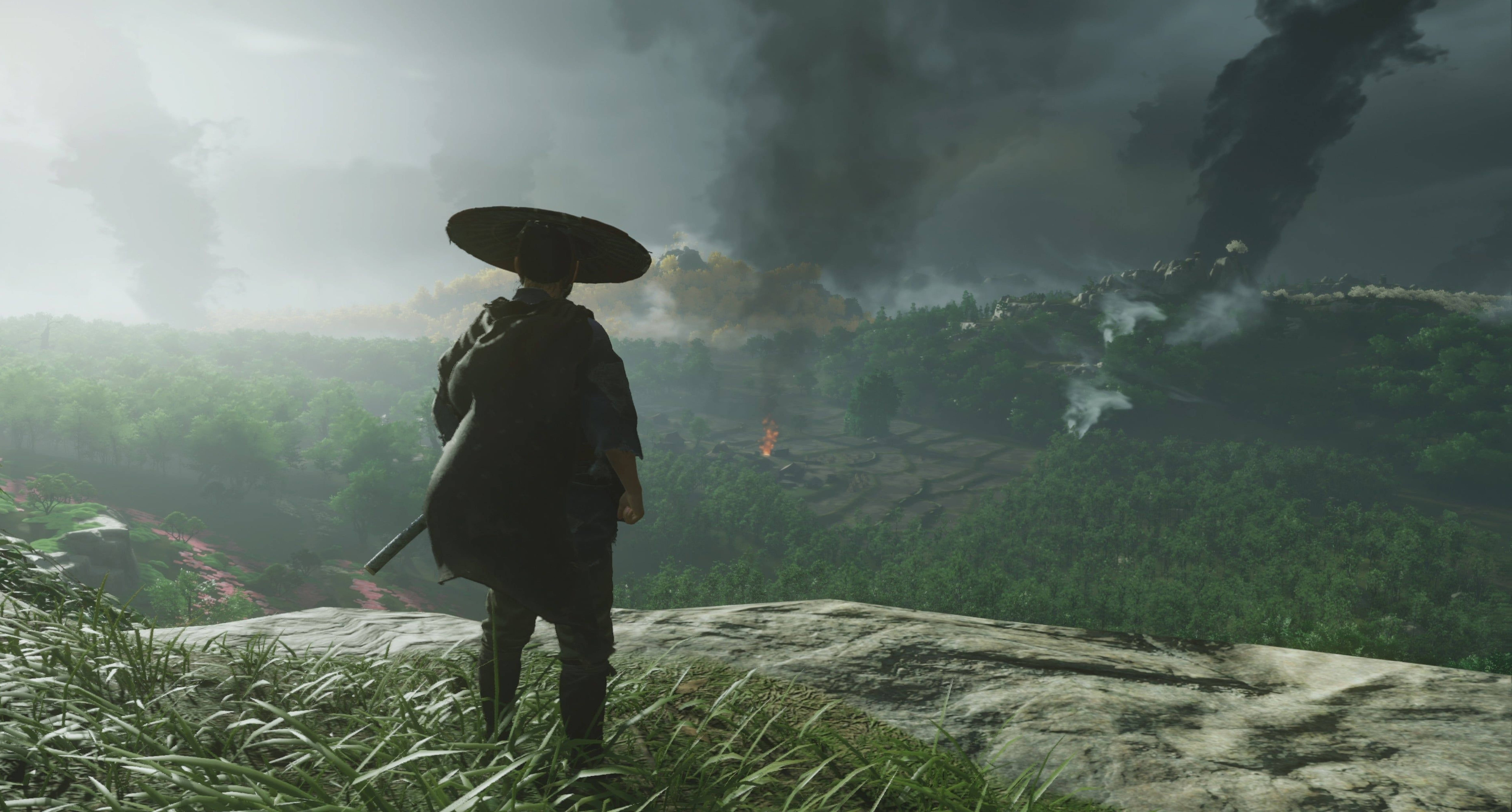 Ghost Of Tsushima Man In Hat 4k Wallpaper