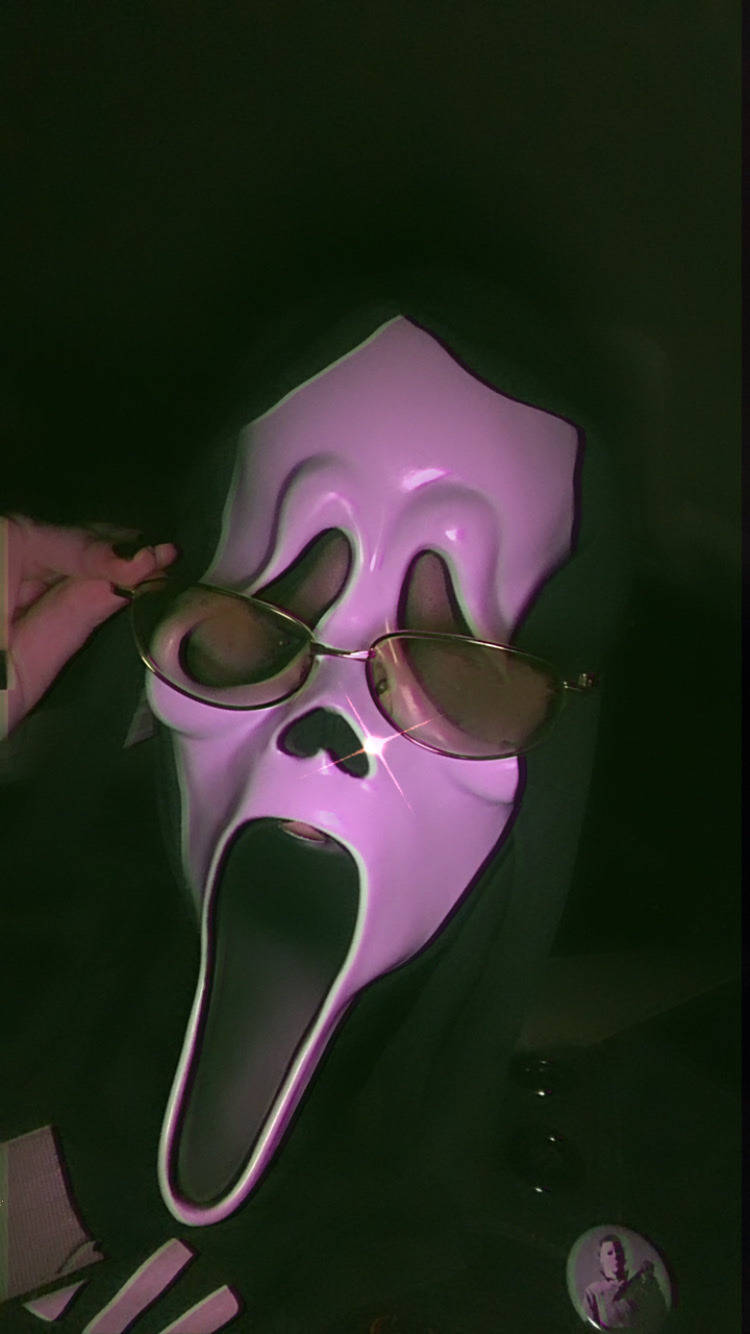 Ghostface Pfp Wearing Eyeglasses Wallpaper