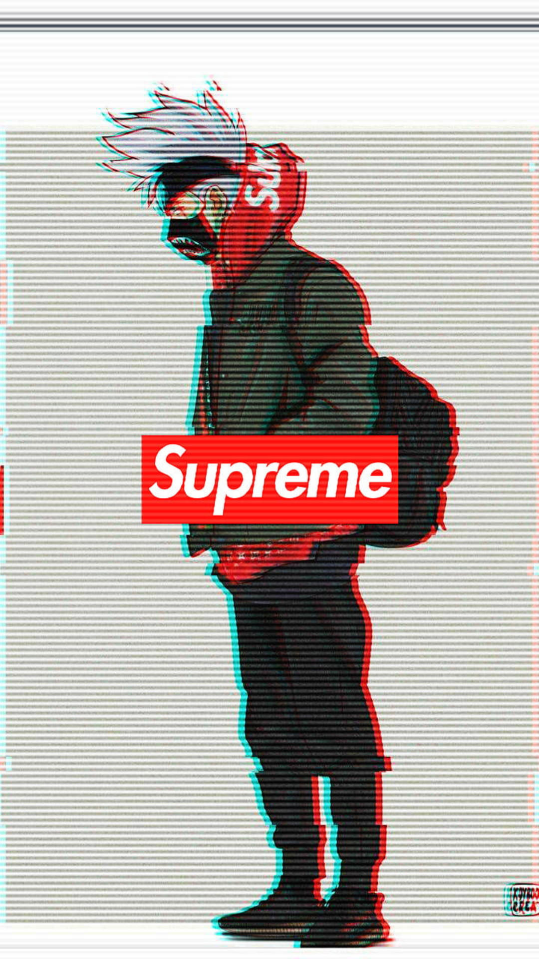 Glitch Effect On Kakashi Hatake Supreme Wallpaper