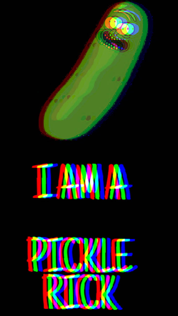 Glitched Pickle Rick Wallpaper