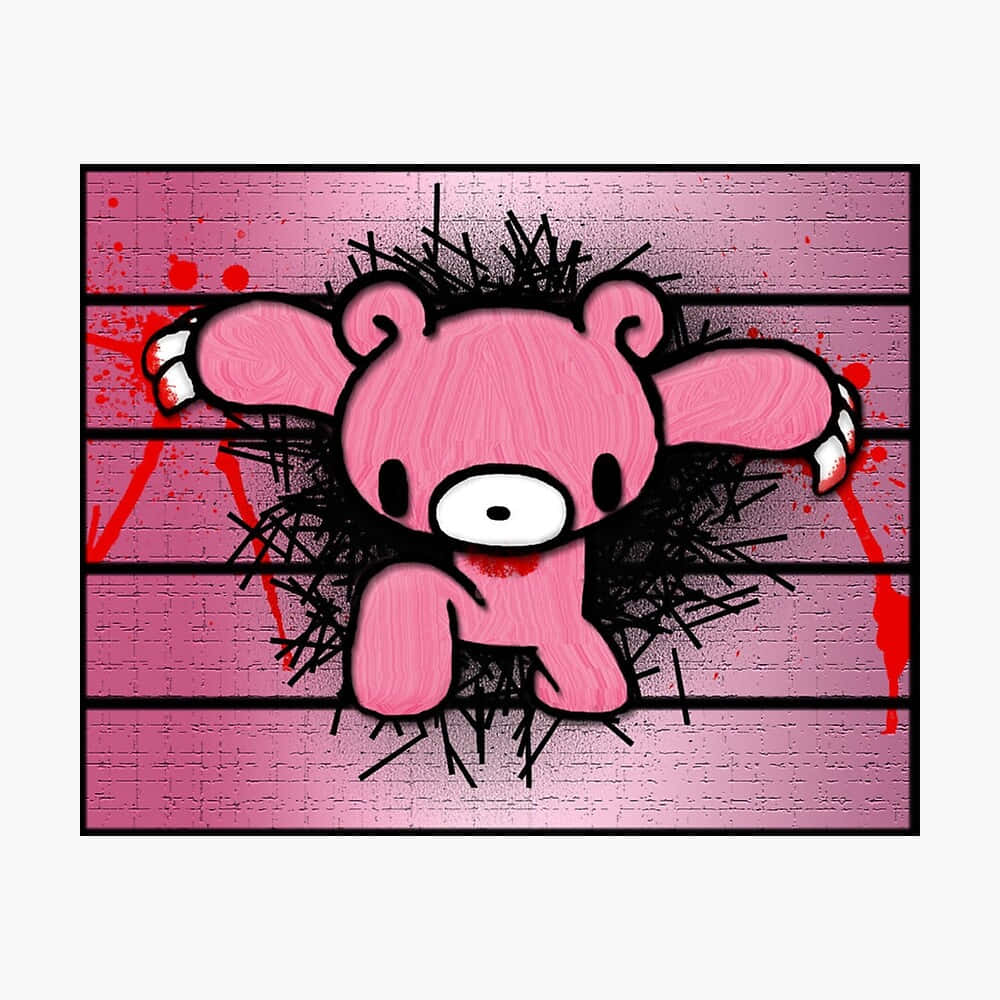 Gloomy Bear Jumping Off A Wall Wallpaper