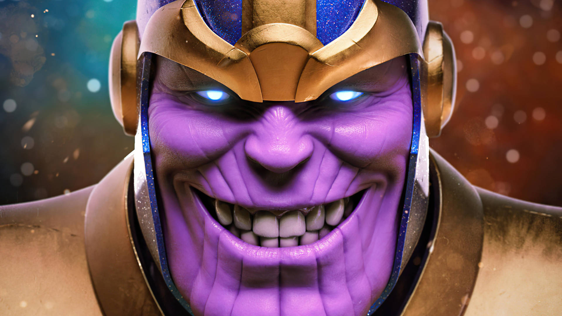 Glowing Blue Eyes Thanos Hd Wallpaper